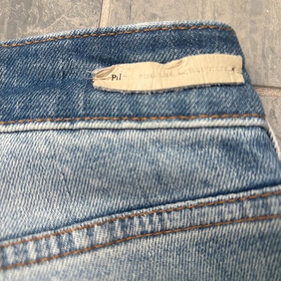 Pilcro and the Letterpress Relaxed Straight Distressed CLight Wash Jeans Size 29 - Picture 4 of 11